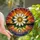 Art Lovers' Intricate Jewel Tone Stained Glass Daisy Crystal Prism Sunset Mosaic Stained Glass Suncatcher - 1