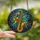 Music Lovers' Tiffany Style Stained Glass Mosaic Saxophone, Gold Amber Emerald Ruby Jewel Tones, Lily Flowers & Abstract Musical Notes Stained Glass Suncatcher - 2