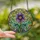 Women's Vibrant Stained Glass Floral Mosaic Golden Jewels Teal Violet Indigo Botanical Garden Stained Glass Suncatcher - 2