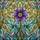 Women's Vibrant Stained Glass Floral Mosaic Golden Jewels Teal Violet Indigo Botanical Garden Stained Glass Suncatcher - 7