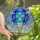 Whimsical Dreamers' Tiffany Stained Glass Hot Air Balloon Forget-Me-Not Jewel Tone Mosaic Stained Glass Suncatcher - 1
