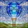 Whimsical Dreamers' Tiffany Stained Glass Hot Air Balloon Forget-Me-Not Jewel Tone Mosaic Stained Glass Suncatcher - 7