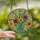 Art Lovers' Tiffany Stained Glass Vibrant Lily Bouquet Jewel Tone Swirling Floral Mosaic Pattern Stained Glass Suncatcher - 2