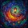 Stargazer's Vibrant Tiffany Stained Glass Crescent Moon & Cosmic Nebula Mosaic Stained Glass Suncatcher - 7