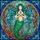 Fantasy Art Lovers' Detailed Stained Glass Mermaid Mosaic Ocean Coral Teal Blue Green Jewel Tones Stained Glass Suncatcher - 7
