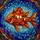 Ocean Lovers' Tiffany Style Stained Glass Robust Fish Mosaic Water Pattern Amber Orange Jewel Tones Stained Glass Suncatcher - 7