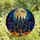 Halloween Enthusiasts' Gothic Jewel Tone Stained Glass Haunted Village Full Moon Mosaic Stained Glass Suncatcher - 4
