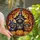 Halloween Lovers' Tiffany Stained Glass Raccoon Witch Jack-o'-Lantern Autumn Mosaic Art Stained Glass Suncatcher - 1