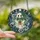 Whimsical Fantasy Art Fans' Vibrant Tiffany Stained Glass Ghost Monstera Emerald Terracotta Night Mosaic Stained Glass Suncatcher - 2