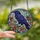 Nature Art Lovers' Majestic Indigo Violet Raven Rose Jewel Tone Stained Glass Mosaic Stained Glass Suncatcher - HUZAqHVWam