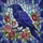 Nature Art Lovers' Majestic Indigo Violet Raven Rose Jewel Tone Stained Glass Mosaic Stained Glass Suncatcher - 7