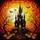 Gothic Art Fans' Fiery Stained Glass Haunted Castle Full Moon Jack-o'-Lantern Orange Yellow Black Mosaic Stained Glass Suncatcher - 7