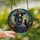 Witchy Aesthetic Fans' Detailed Tiffany Stained Glass Young Witch Black Cat Mystical Teal Purple Golden Yellow Magenta Stained Glass Suncatcher - K-dK0QlnyX