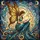 Fantasy Art Lovers' Ethereal Winged Fairy Reading Book Tiffany Stained Glass Deep Teal Gold Amber Jewel Tone Mosaic Stained Glass Suncatcher - 7