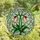 Nature Lovers' Vibrant Tiffany Stained Glass Creamy Bell Flowers, Red Ladybugs, Emerald Green Mosaic Stained Glass Suncatcher - MUh5Xl70AP