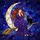 Celestial Dreamers' Tiffany Style Jewel Tone Stained Glass Witch Red Hair Crescent Moon Cat Bat Starry Sky Stained Glass Suncatcher - 7