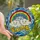 Whimsical Style Lovers' Tiffany-Inspired Stained Glass Rainbow Clouds 'SCHOOL Is Cool' Glitter Mosaic Stained Glass Suncatcher - 1