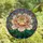 Women's Intricate Tiffany Stained Glass Peony Bloom Jewel Tone Pink Peach Green Botanical Mosaic Stained Glass Suncatcher - 4