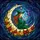 Fantasy Art Enthusiasts' Vibrant Tiffany Stained Glass Celestial Maiden Crescent Moon Mystical Night Art Stained Glass Suncatcher - 7