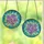 Art Admirers' Glowing Purple Flowers Mint Leaves Iridescent Teal Aqua Stained Glass Mosaic Stained Glass Suncatcher - 86RLSSy23h