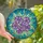 Art Admirers' Glowing Purple Flowers Mint Leaves Iridescent Teal Aqua Stained Glass Mosaic Stained Glass Suncatcher - BqCdQPho_E