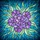 Art Admirers' Glowing Purple Flowers Mint Leaves Iridescent Teal Aqua Stained Glass Mosaic Stained Glass Suncatcher - 7