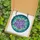 Art Admirers' Glowing Purple Flowers Mint Leaves Iridescent Teal Aqua Stained Glass Mosaic Stained Glass Suncatcher - hkRZ6NCHkl
