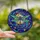 Cosmic Art Lovers' Tiffany Stained Glass Dragonfly Crescent Moon Nebula Teal Purple Gold Stained Glass Suncatcher - 2