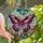 Art Enthusiasts' Tiffany Style Stained Glass Butterfly Mosaic Vibrant Purple Blue Orange Red Green Jewel Tones Stained Glass Suncatcher - 1