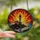 Coastal Admirers' Intricate Stained Glass Lighthouse Sunset Ocean Mosaic Deep Blue Orange Yellow Stained Glass Suncatcher - 2