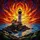 Coastal Admirers' Intricate Stained Glass Lighthouse Sunset Ocean Mosaic Deep Blue Orange Yellow Stained Glass Suncatcher - 7
