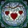 Art Lovers' Intricate Tiffany Style Ruby Red Hearts Copper Branch Jewel Tone Geometric Mosaic Floral Pattern Stained Glass Suncatcher - 7