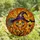 Halloween Lovers' Intricate Cheerful Stained Glass Jack-o'-Lantern Witch Hat Orange Blue Mosaic Stained Glass Suncatcher - 4