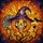 Halloween Lovers' Intricate Cheerful Stained Glass Jack-o'-Lantern Witch Hat Orange Blue Mosaic Stained Glass Suncatcher - 7