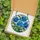 Art Lovers' Tiffany Stained Glass Blue Floral Mosaic Jewel Tone Pattern Stained Glass Suncatcher - 5