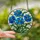 Art Lovers' Tiffany Stained Glass Blue Floral Mosaic Jewel Tone Pattern Stained Glass Suncatcher - 2