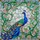 Art Lovers' Regal Peacock Tiffany Stained Glass Jewel Tone Blues Greens Blush Pink Roses Mosaic Pattern Stained Glass Suncatcher - 7