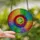 Art Lovers' Radiant Stained Glass Rainbow Spiral Mosaic Pattern Jewel Tones Stained Glass Suncatcher - 2