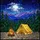 Outdoor Enthusiasts' Tiffany Glass Vibrant Yellow Bell Tent Starry Night Mountain Mosaic Stained Glass Suncatcher - 7