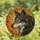 Wildlife Enthusiasts' Stained Glass Wolf Profile Radiant Sun Mosaic Grey Orange Yellow Stained Glass Suncatcher - 4