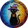 Cat Lovers' Vibrant Stained Glass Mystical Black Cat Purple Witch Hat Jack-o'-Lantern Charm Jewel Tone Mosaic Art Stained Glass Suncatcher - 7