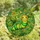 Nature Lovers' Edge-to-Edge Tiffany Stained Glass Cheerful Caterpillar Vibrant Golden Yellow & Green Botanical Mosaic Stained Glass Suncatcher - 4