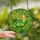 Nature Lovers' Edge-to-Edge Tiffany Stained Glass Cheerful Caterpillar Vibrant Golden Yellow & Green Botanical Mosaic Stained Glass Suncatcher - 2