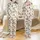 Cat Lovers' Adorable Chibi Crocheted Plushie Kitten Seamless Pattern in Cream, Brown, Black, White, Gray & Orange. Satin Pajamas Set Satin Pajamas Set - 1