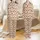 Sighthound Lovers' Whimsical Flat Illustration Cream Dog Heads & Maroon Dinosaur Spikes Pattern Satin Pajamas Set - 1