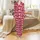 Girls' Vibrant Red Playful Pastel Pink Heart Scattered Pattern with White Script Lines Satin Pajamas Set Satin Pajamas Set - 2