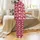 Girls' Vibrant Red Playful Pastel Pink Heart Scattered Pattern with White Script Lines Satin Pajamas Set Satin Pajamas Set - 3
