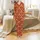 Bridesmaids' & Bridal Elegant Burnt Orange White Golden Champagne Flutes Pattern Satin Pajamas Set Satin Pajamas Set - 2