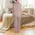 Women's Elegant Blush Pink White Bridal Script Rose Lily Outline Pattern Satin Pajamas Set Satin Pajamas Set - 3