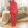 Women's Vibrant Crimson Red Assorted Flat White Polka Dot Graphic Satin Pajamas Set Satin Pajamas Set - 3
